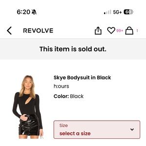 h:ours Black Skye Bodysuit